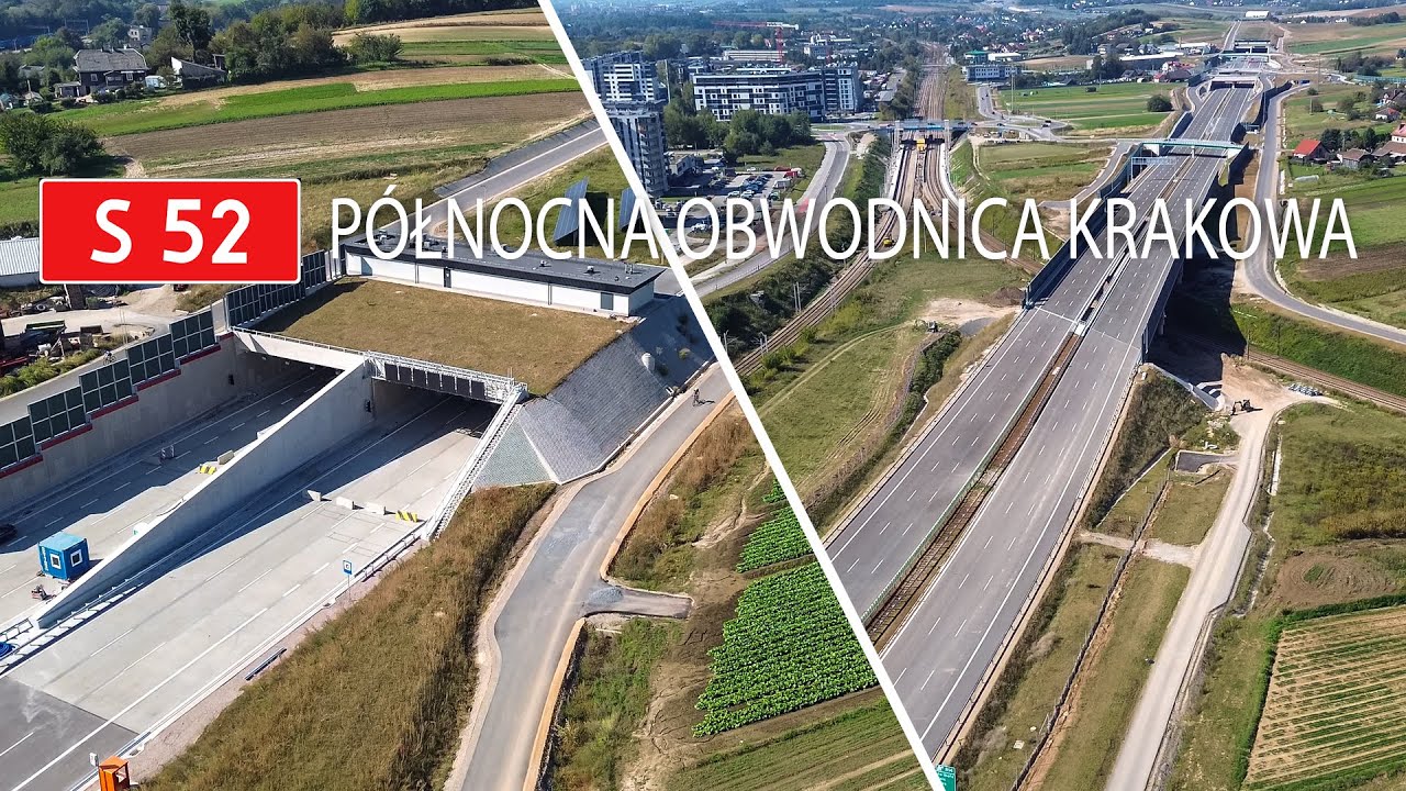 S52 - Północna Obwodnica Krakowa | Tunel TS-14 ➮ S7 | Wrzesień 2024 DRON 3/3