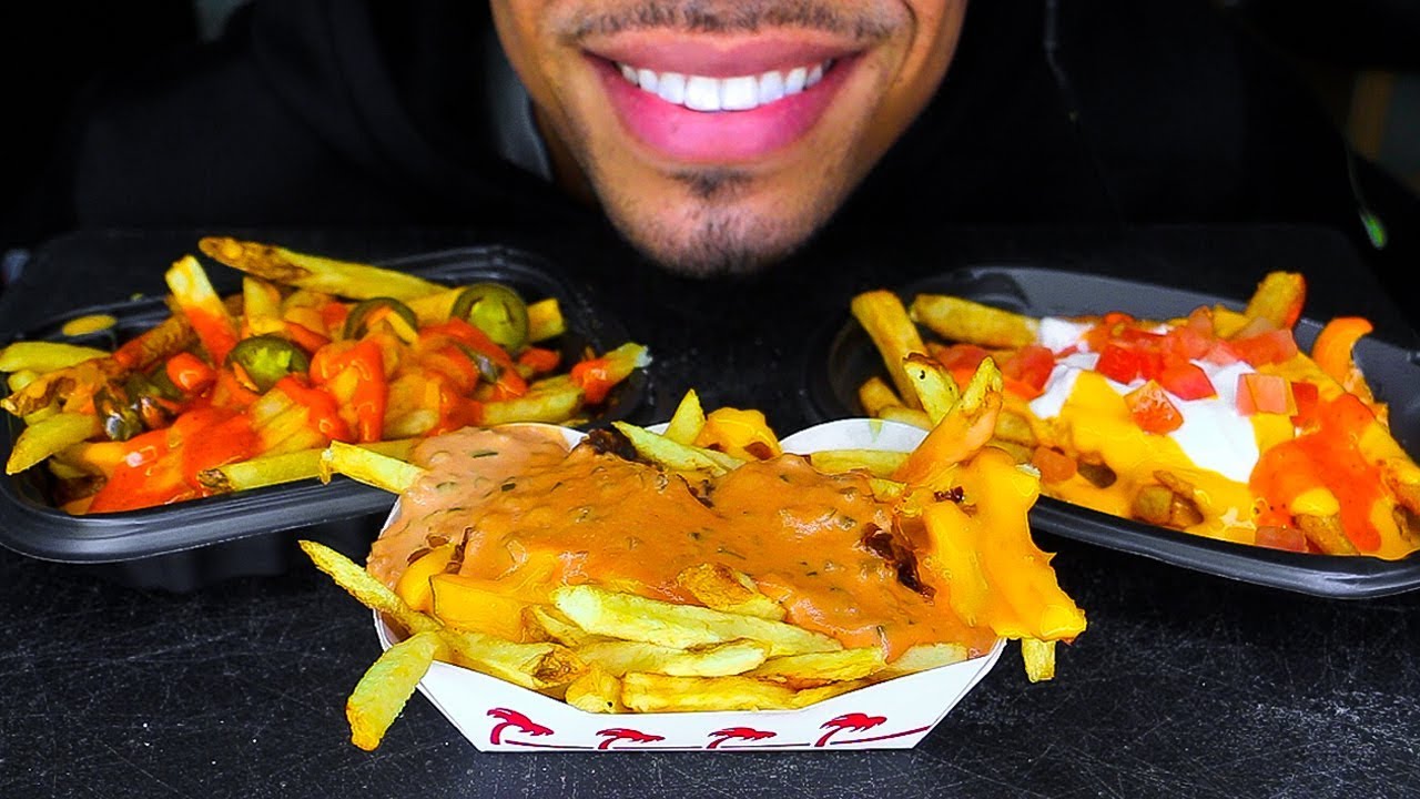ASMR IN-N-OUT VS WENDY'S VS TACO BELL FRIES MUKBANG W/ PRICES JERRY EATING SHOW NO TALKING FAST FOOD