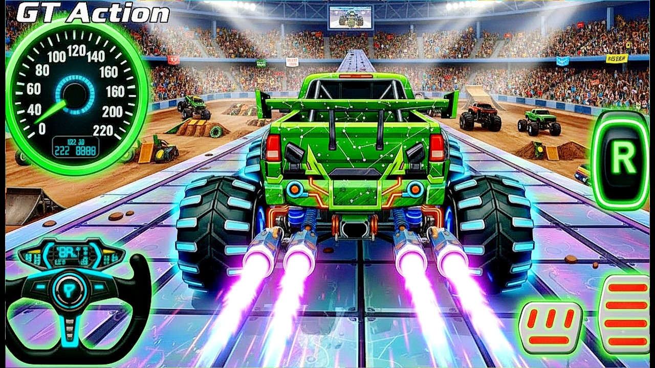 Mega Ramp Monster Car Racing 3D - Extreme Car Stunts -Android Gamepla #MegaRamp #3DGames #CarRacing