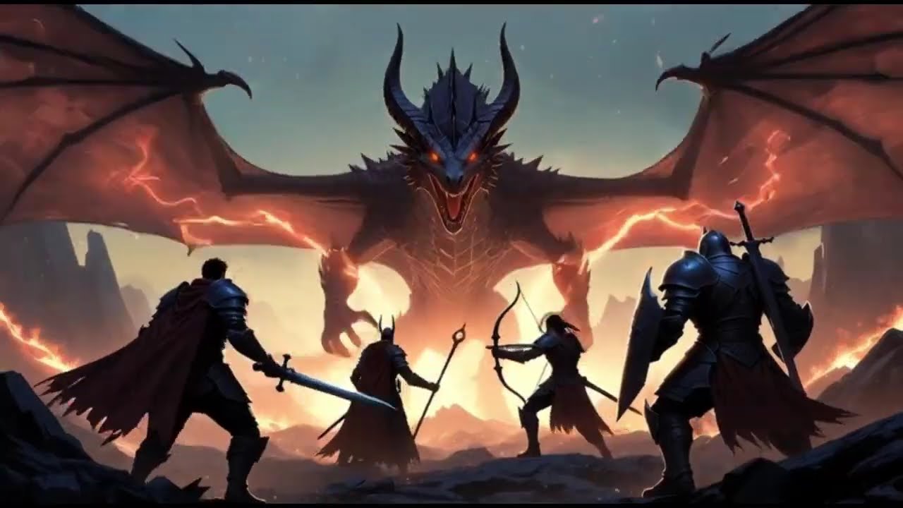 無限に続くドラゴンバトル ∞ AI生成ファンタジー動画