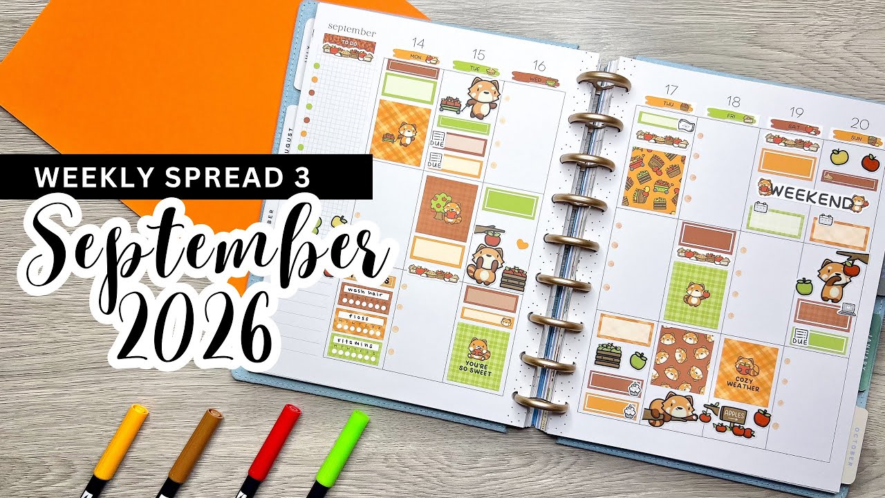 ПЛАНИРУЙТЕ СО МНОЙ || Оформление Happy Planner на сентябрь 2026 (Недельный разворот 3)