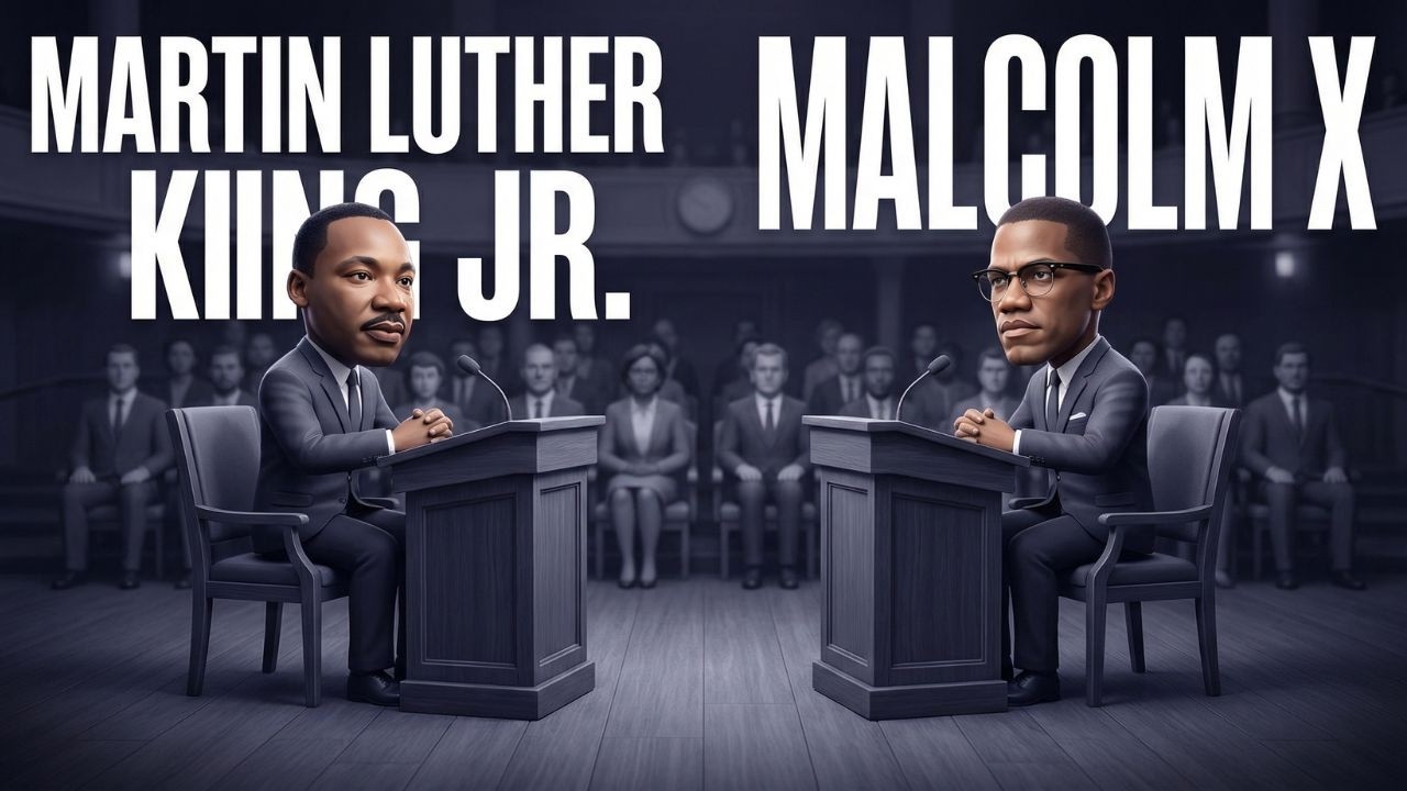 Martin Luther King Jr. vs Malcolm X (AI Debate) &mdash; Two Visions, One Era