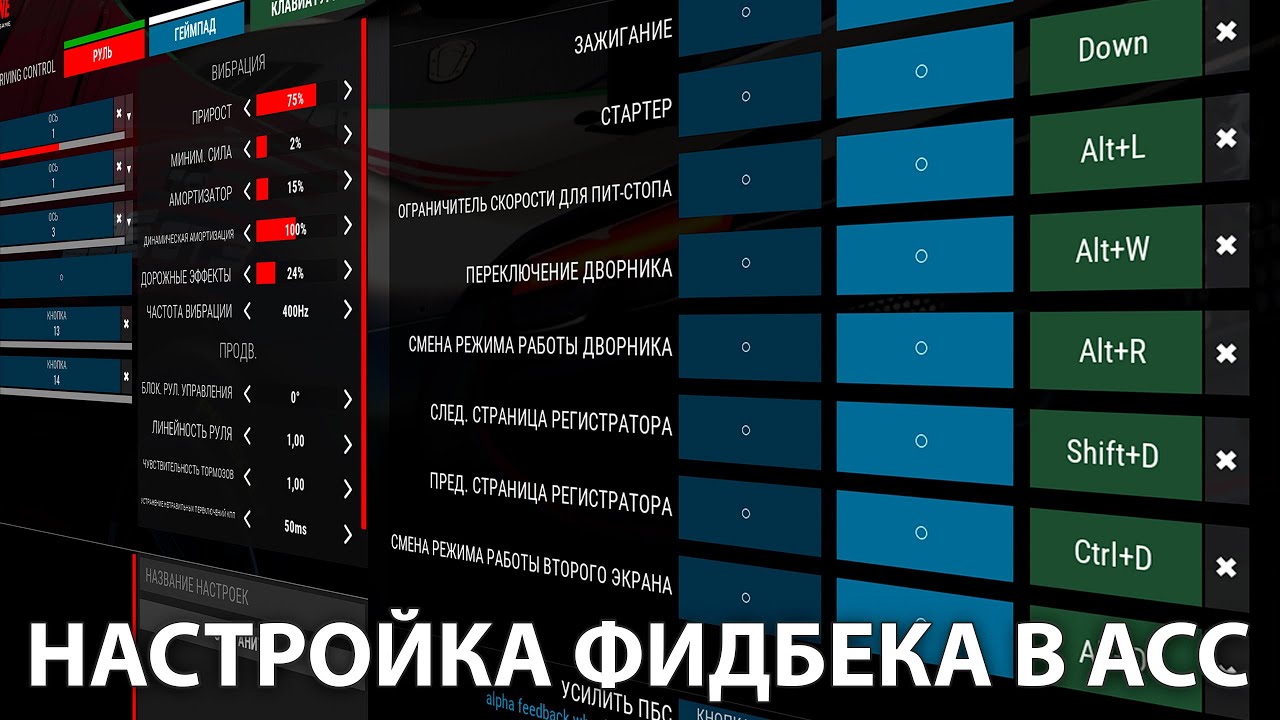 Настройка фидбека (FFB) в Assetto Corsa Competizione (ACC) для рулей Thrustmaster, MOZA и Simagic