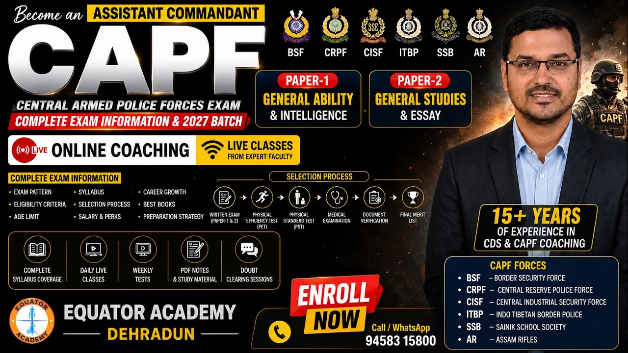 CAPF AC 2027 Complete Information | Eligibility, Age Limit, Syllabus, Selection Process | Paurush...