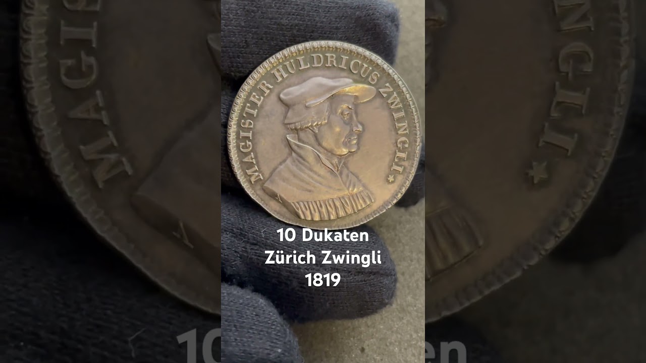 10 Dukaten Z&uuml;rich Schweiz 🇨🇭 Zwingli 1819 #tbmuenzen #coin #m&uuml;nzen #silber #numismatics #schweiz