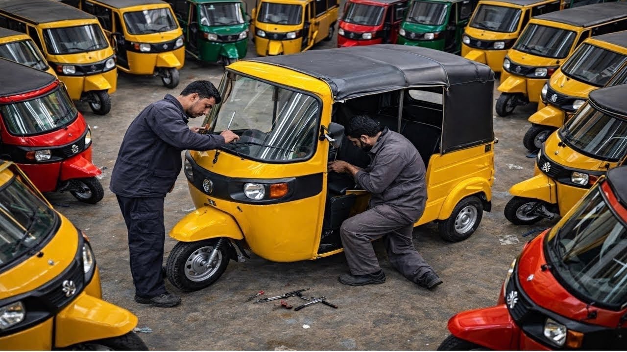 Bajaj Auto Rickshaw of India  Assembling Complete process in Afghanistan || Low Budget transport ||