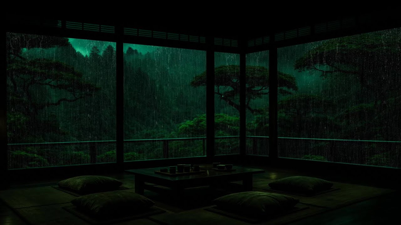 Dark Rainy Night in a Forest Cabin 🌧️ Soothing Rain Sounds for Sleep & Relaxation