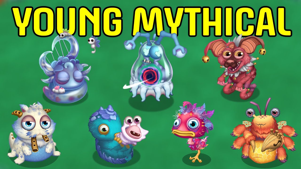 All Young Mythical - Animations and Sounds (My Singing Monsters: Dawn Of Fire)