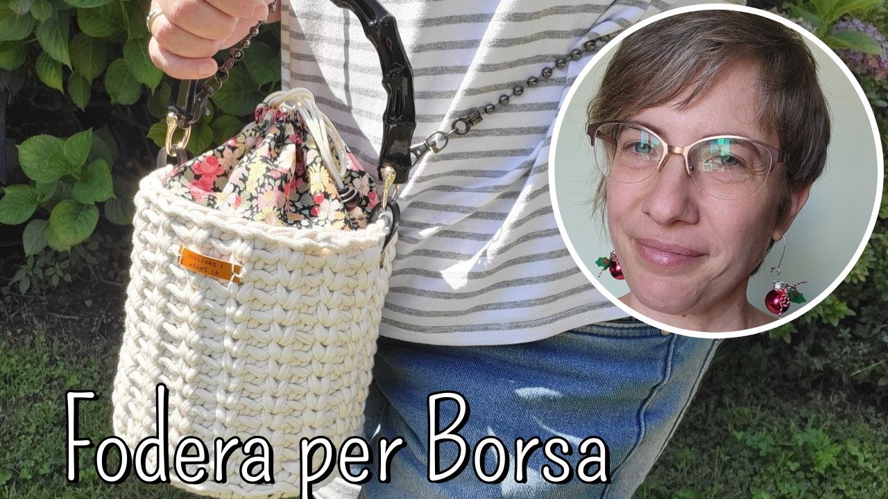 Fodera per Borsa a Secchiello in Cotone all'Uncinetto