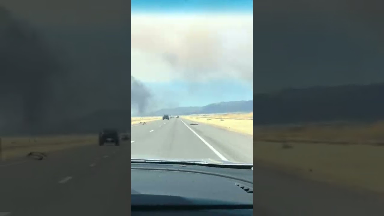 Wildfire and tire fire near Fillmore UT