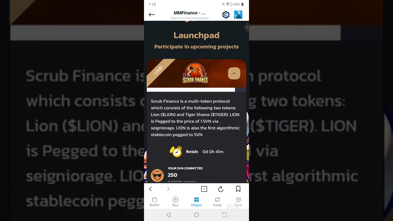 Scrub Finance Just gave me 3.9 tokens 😂
