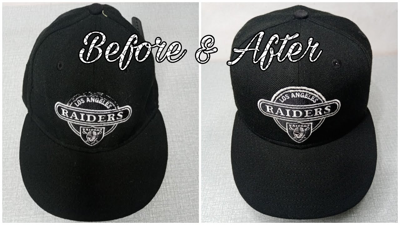 Retro New Era Raiders round logo snapback cap restoration (logo restitch)