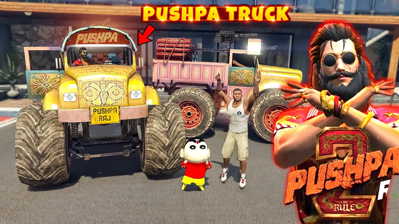 Franklin & Shinchan Gifting New Pushpa Truck To Pushpa Raj in GTA 5 in Telugu