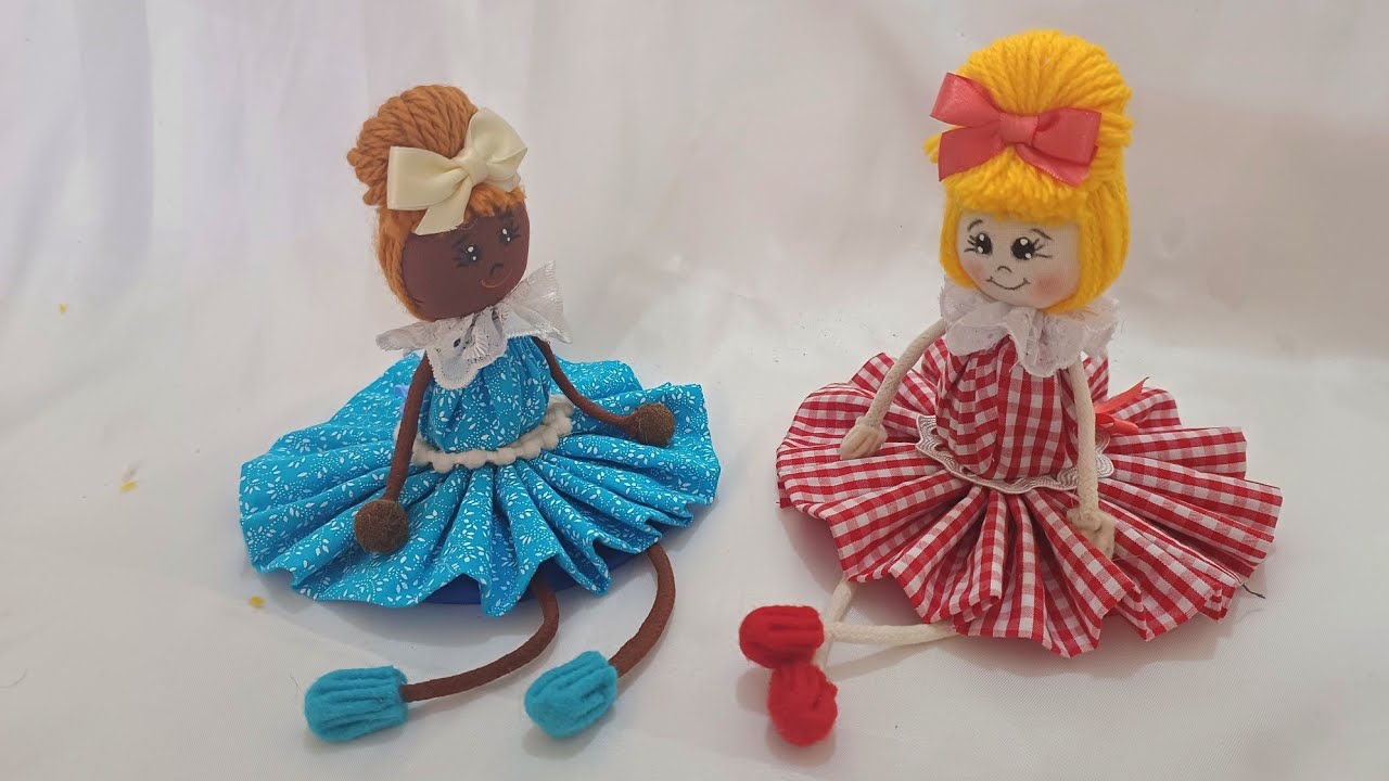 bonequinha bailarina de cordão,reciclagem com CD ,bonequinha decorativa#artesanato #artesanatofacil