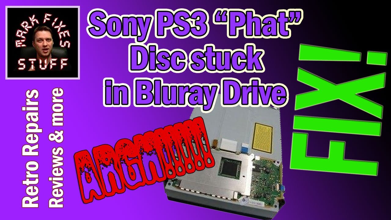 PS3 Disc Stuck [Game Won't Eject] - STEP BY STEP FIX including drive mechanism - 40/60gb