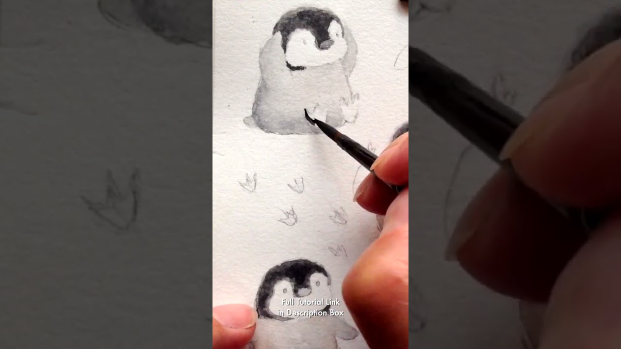 Let's Paint Cute Baby Penguins