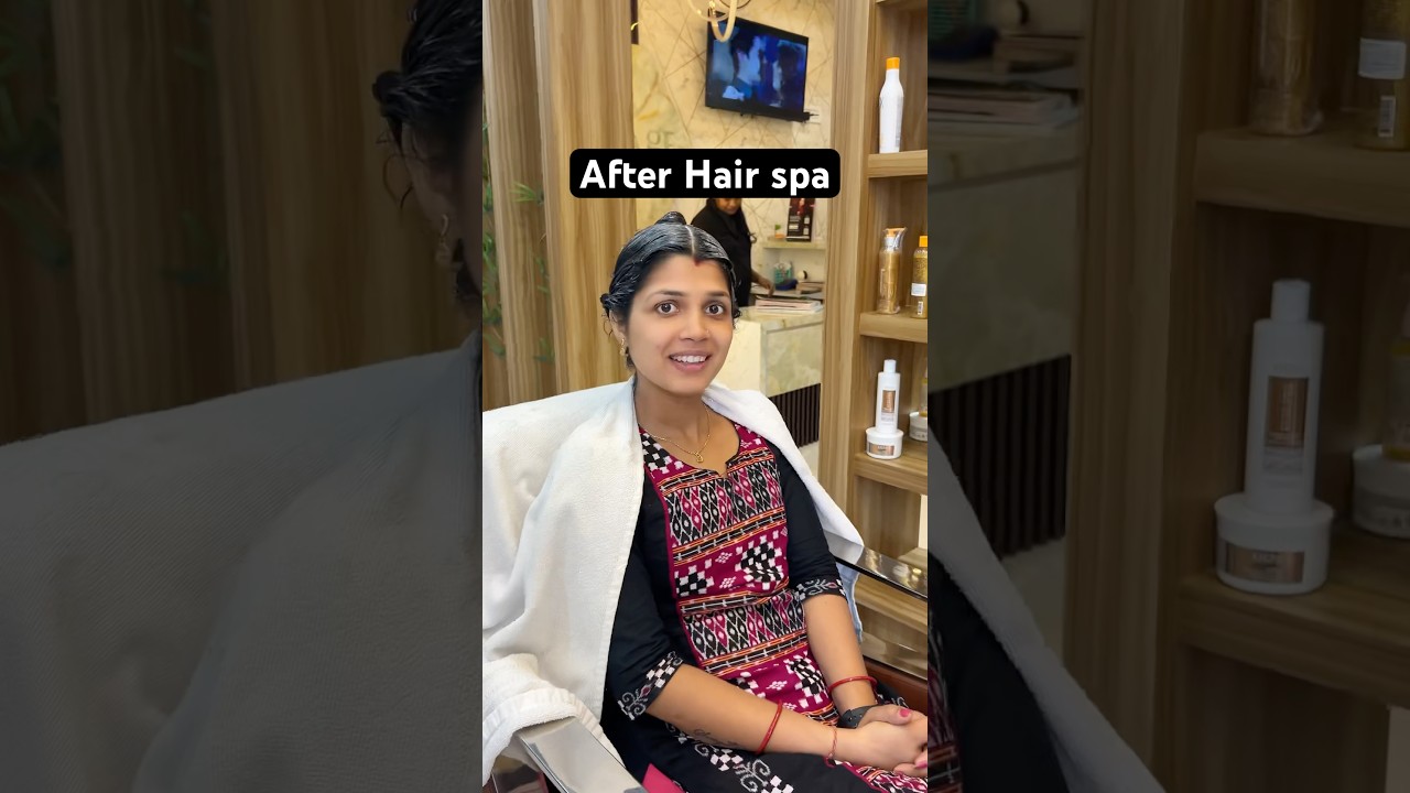 First time Hair spa🥳review#youtubeshortsviral#viralvideo#trending#satyahimadri