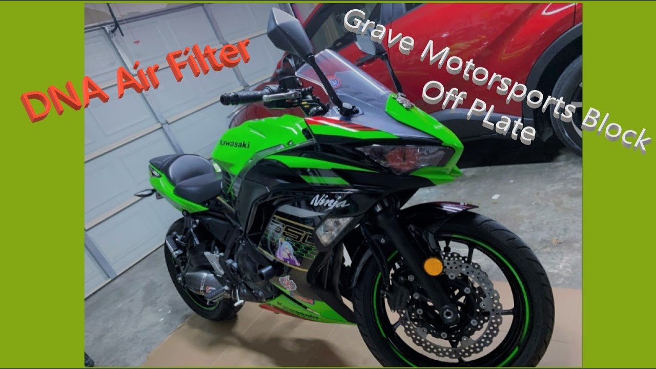 2020 Kawasaki Ninja 650 - Replace Air Filter, Spark Plug and Install Block Off plate [SUBTITLES]
