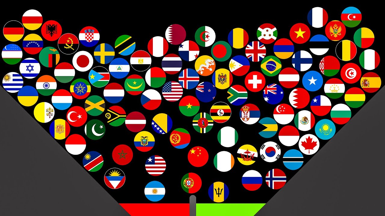 100 Countries Marble Race in Algodoo - Who will win? Round 4