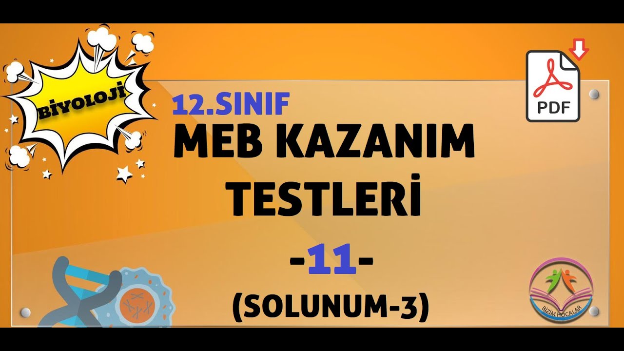 Biyoloji MEB kazanım kavrama testleri 12.sınıf -11- (SOLUNUM-3)