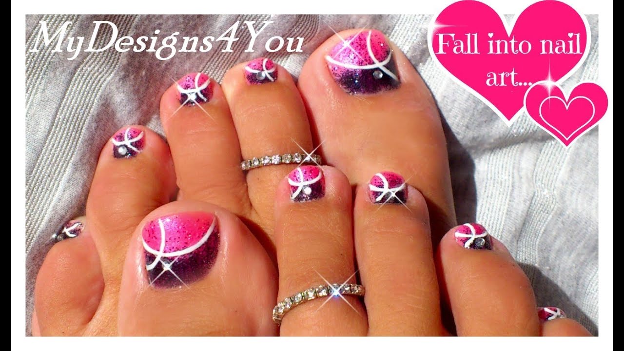Pink Toenail Art Design | How to Gradient Pedicure ♥ Розовый Педикюр Градиент