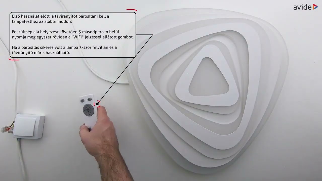 Avide led lámpa és a távirányító párosítása