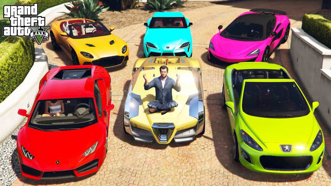 GTA 5 - Stealing Luxury Cars with Michael! | (Real Life Cars) #1
