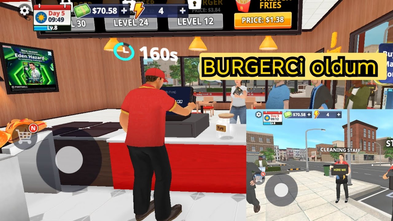 burger dükkanına cola ekleni müşter çok gelmeye başladılar yetişmek zor burger SİMULATOR 2.bölüm 