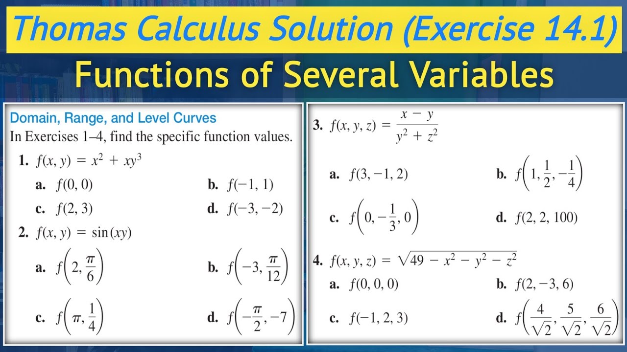 Thomas calculus exercise 14.1 Q1 to Q4 | Multivariable functions urdu hindi || Lec 1