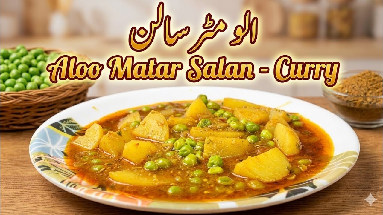 Lazeez Aloo Matar Salan Recipe | آلو مٹر سالن بنانے کا آسان طریقہ | Easy Homemade Potato Peas Curry