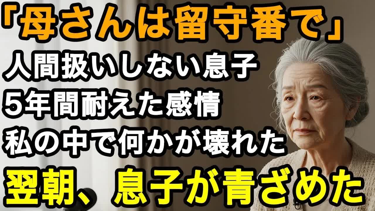 77歳決断。「母さんは今回も留守番ね」孫の誕生日すら祝わせてもらえない   息子夫婦が出かけた夜、5年耐えた感情が爆発。翌朝、私の行動に彼らは青ざめた【60代以上の方へ⧸老後の幸せ⧸シニア】