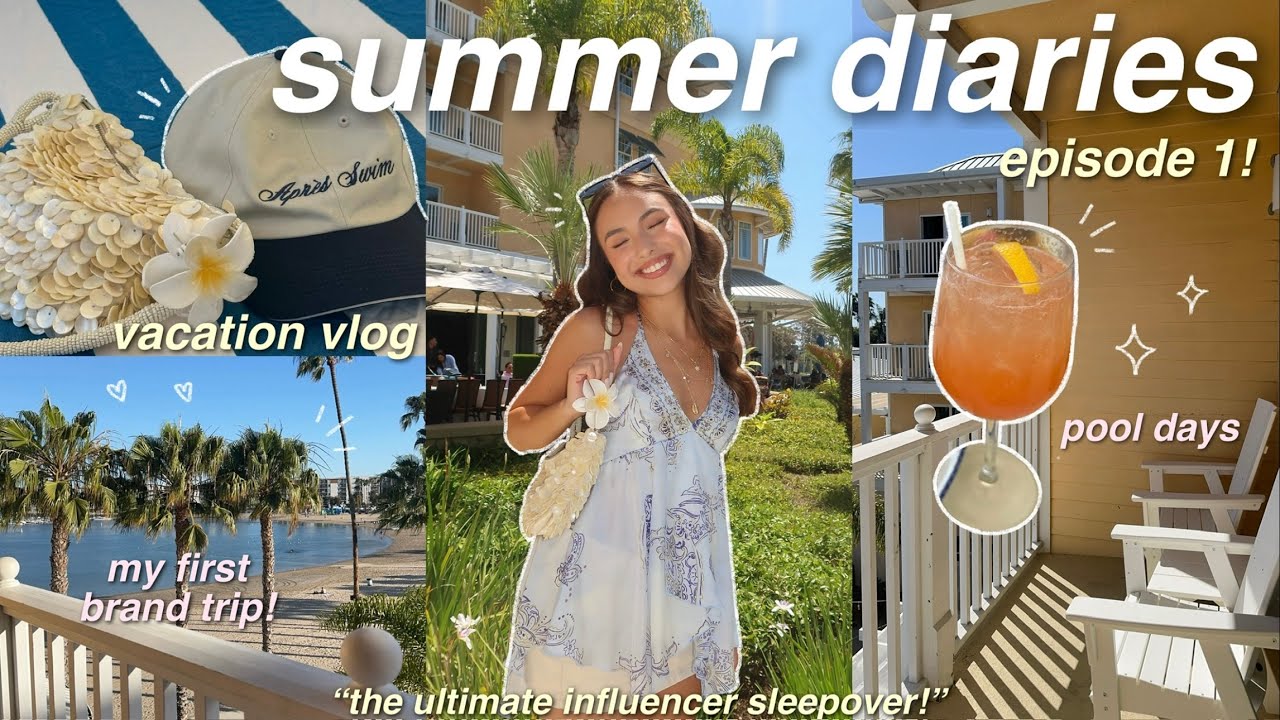 SUMMER DIARIES EP. 1 🌺 my first brand trip! vacation vlog, pool days, yoga, movie nights, etc 🏝️✨