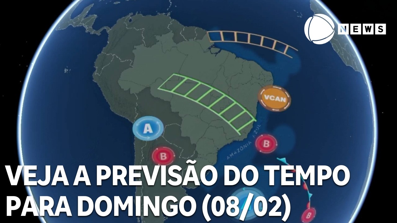 Veja a previs&atilde;o do tempo para todo o pa&iacute;s neste domingo (08/02)