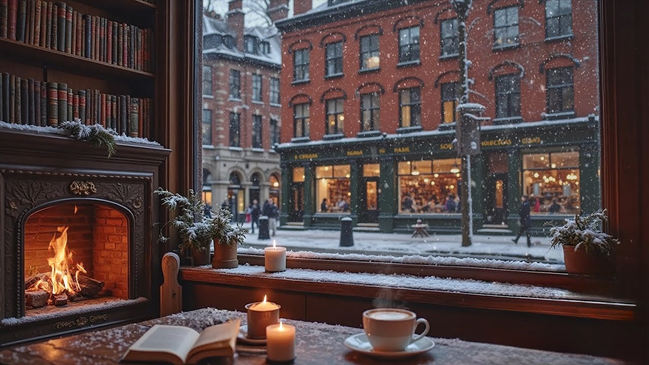 Winter Coffee Shop Jazz Ambience with Soft Piano for Inner sadness at 3AM – Heal Your Inner Sadness
