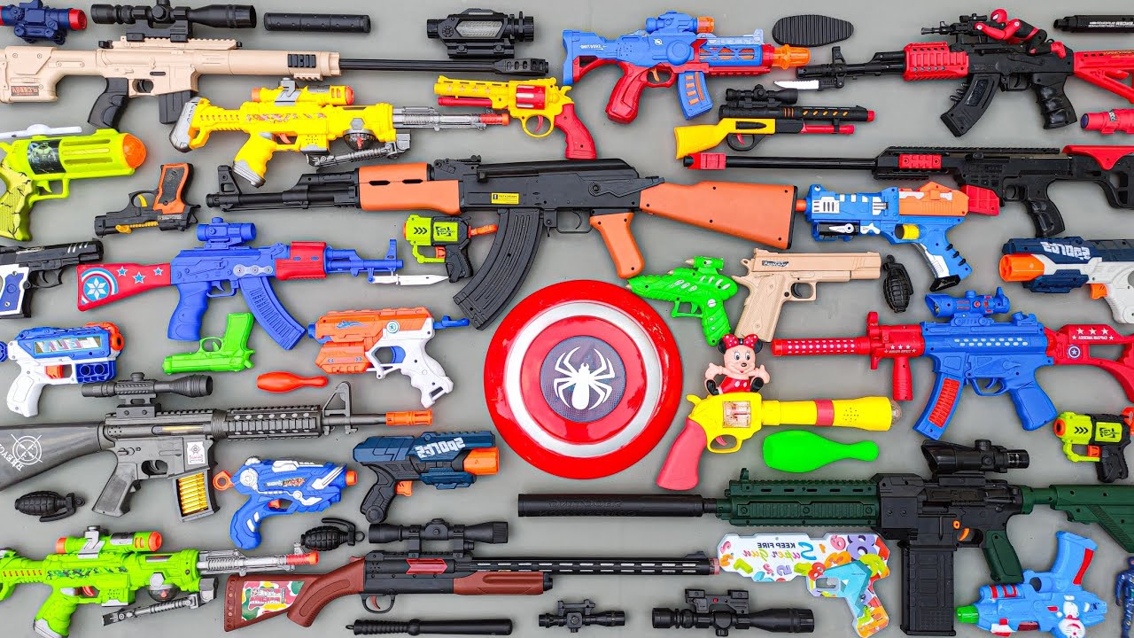 Tembak Plastik Nerfgun Seperti * Watergun, Soft Bullet, Sniper, Ak47, M16, Machine Gun, Nerf 232
