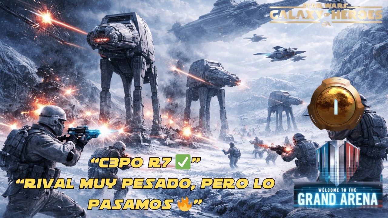 SWGoH GA 5vs5 Ronda 2: Rival DIFÍCIL + “RAID” de LEYENDAS 😱 | C-3PO R7 + Chewie a R6 (Jabba cerca)