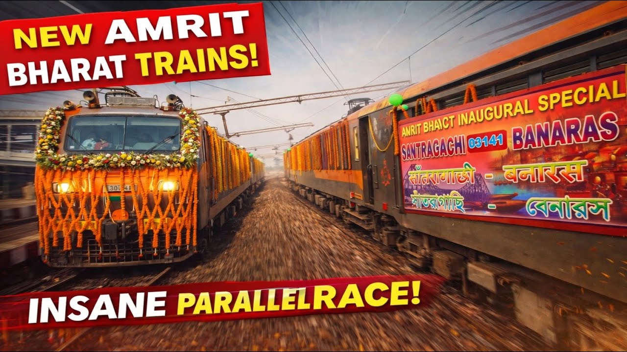India’s New Amrit Bharat Express 🚆🔥 | Sealdah–Banaras Inauguration + INSANE Parallel Race!