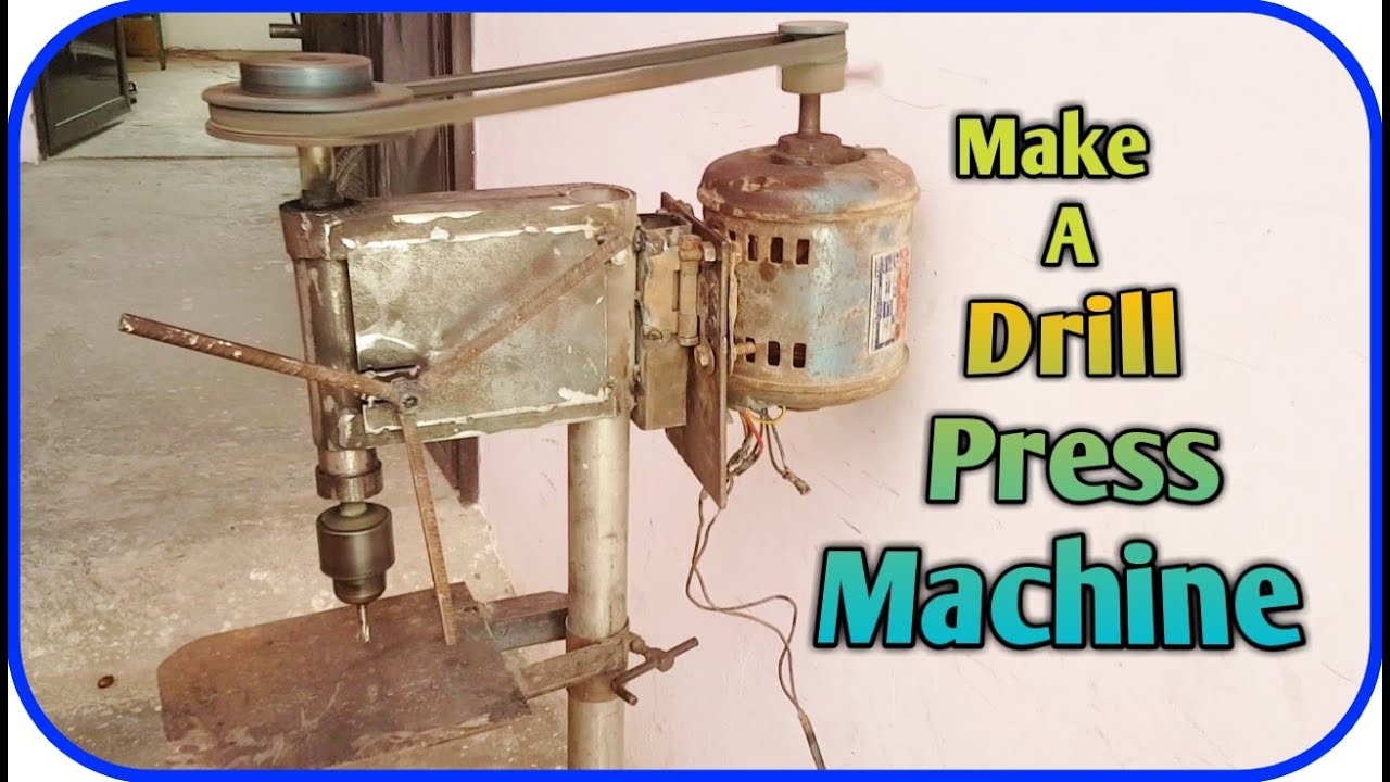 How to make Drill Press Machine at home | Homemade drill press stand diy