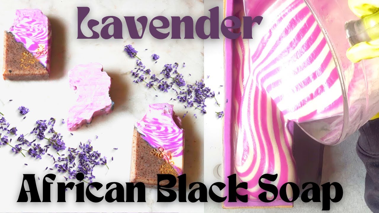 Lavender African Black Soap made w/ Tussah Silk & Lavender Essential Oil ~ Ose Dudu~ Alata Samina