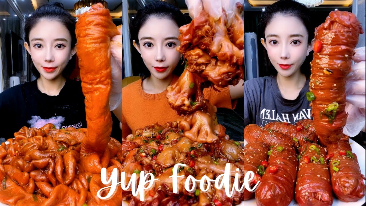ASMR Chinese Food Mukbang | Braised Pork Belly Fat, Bundled Meat, Pork Intestines | Yup Foodie #42