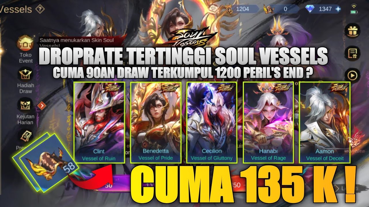 1000% WORTH IT!! EVENT SOUL VESSELS SKIN SOUL VESSELS MODAL 135K? | EVENT SOUL VESSEL MOBILE LEGENDS