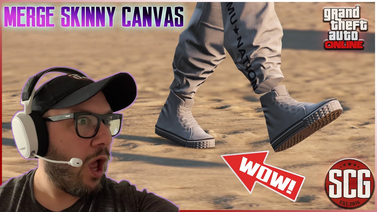 GTA 5 Online - MERGE SKINNY CANVAS SHOES & FLIP COLOUR...By SCG!