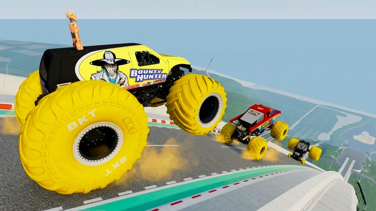Epic High Speed monster trucks jumps stunts & crashes #041 | BeamNG Drive