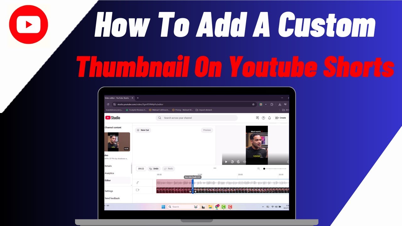 How To Add A Custom Thumbnail On Youtube Shorts