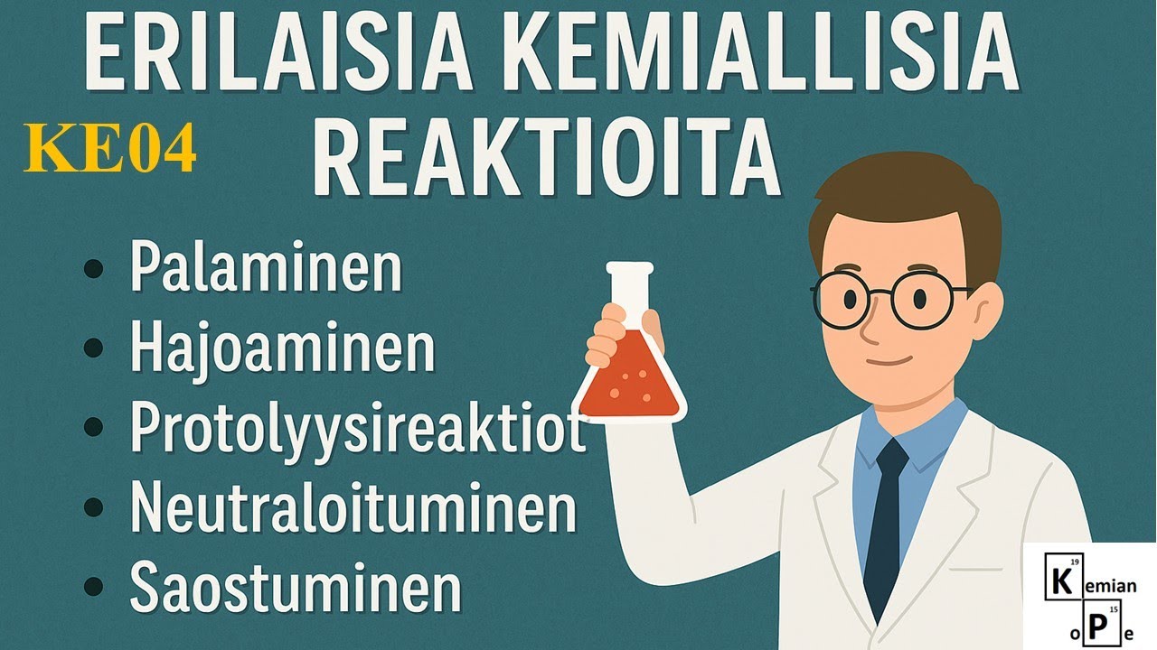 Erilaisia kemiallisia reaktioita (KE04)