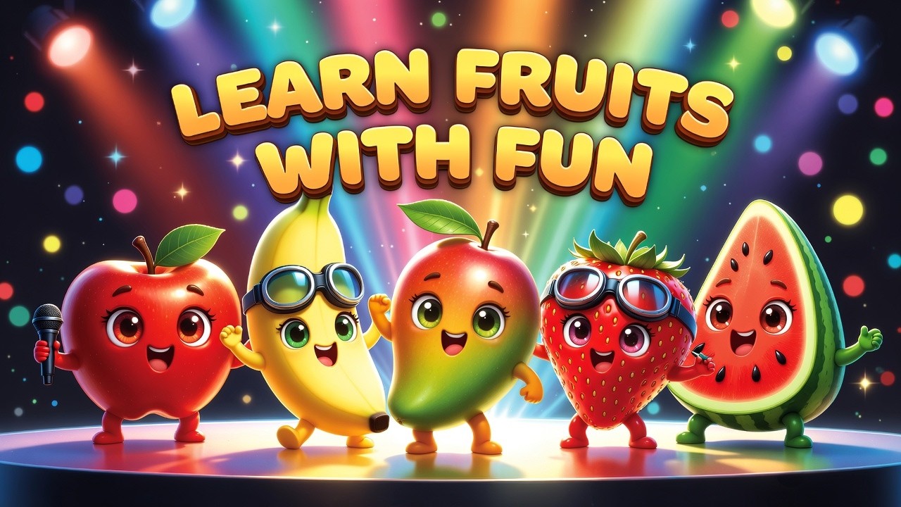 🍎 Fruits Introduction Song | Learn Fruits Names | Fun 3D Cartoon Animation