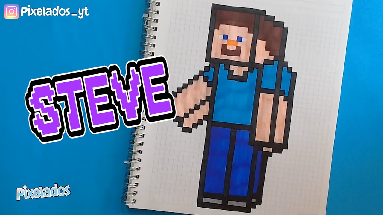 COMO DIBUJAR STEVE MINECRAFT PIXEL ART - PIXELADOS