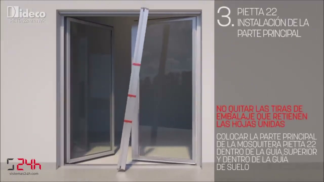 Instalación mosquitera Plisada modelo Pietta 22mm de IDECO