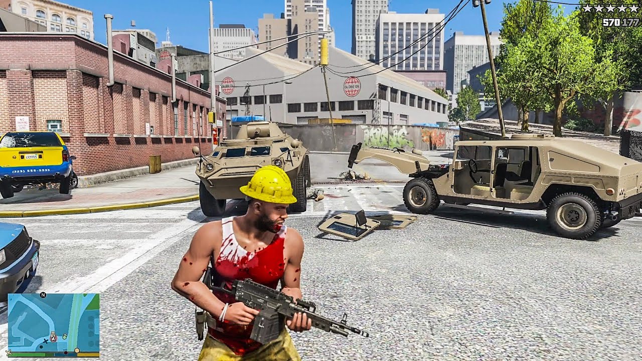 GTA 5 Liberty City - Franklin's Octopus Ship Shootout + Ten Star Escape [R.D.E 4.1.2]