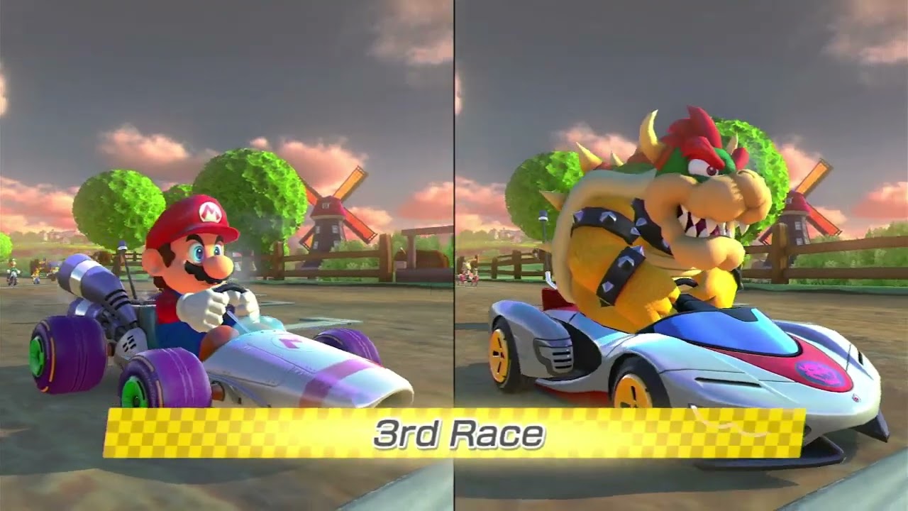 Mario Kart 8 Deluxe, Mario versus Bowser, Nintendo Switch gameplay